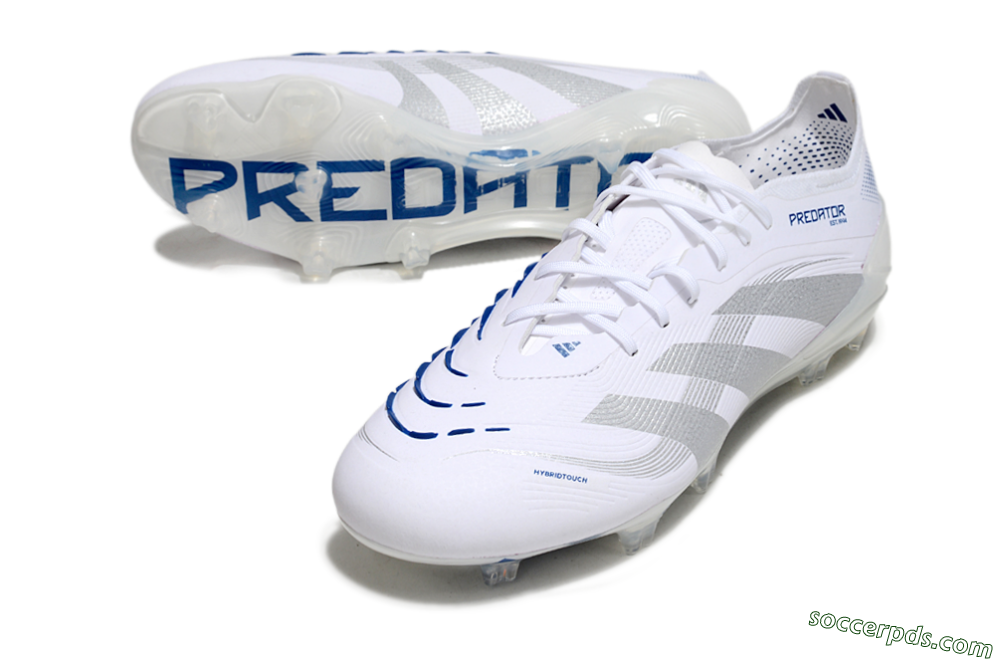 Adidas Predator Elite 25 FG Low-Tops Football Boots - White/Blue/Silver 3