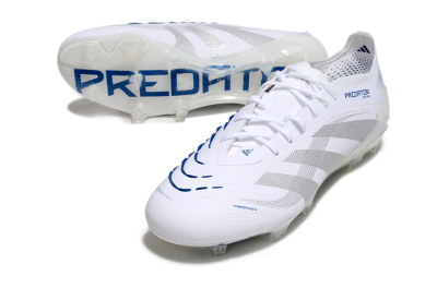 Adidas Predator Elite 25 FG Low-Tops Football Boots - White/Blue/Silver