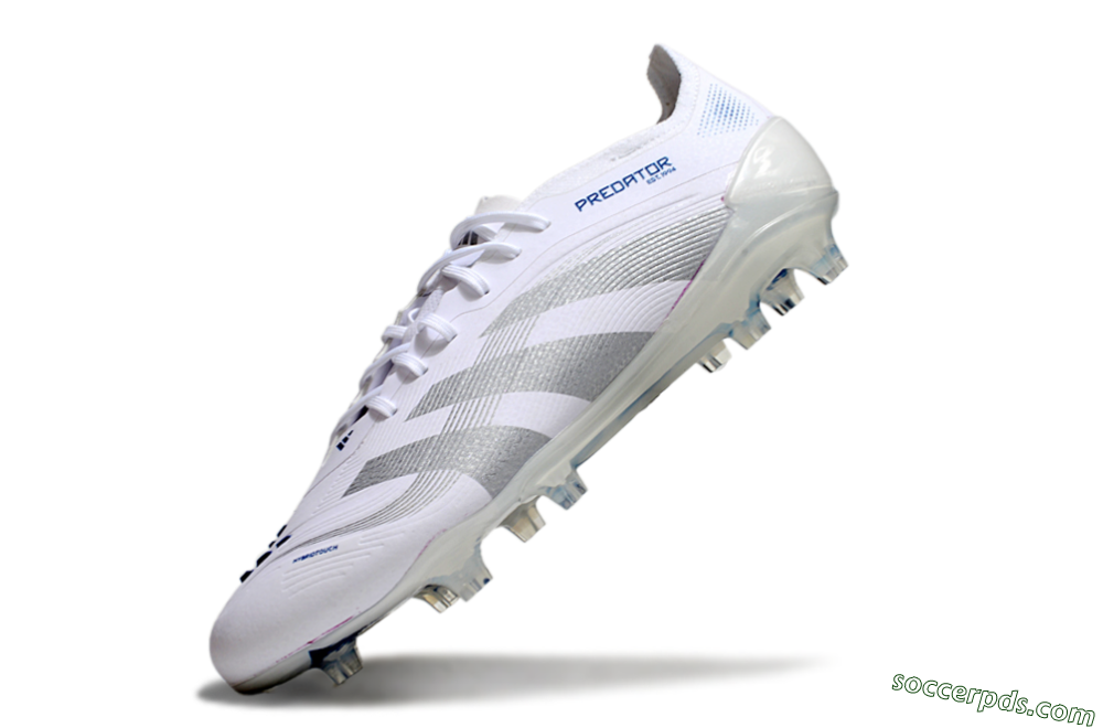 Adidas Predator Elite 25 FG Low-Tops Football Boots - White/Blue/Silver 5