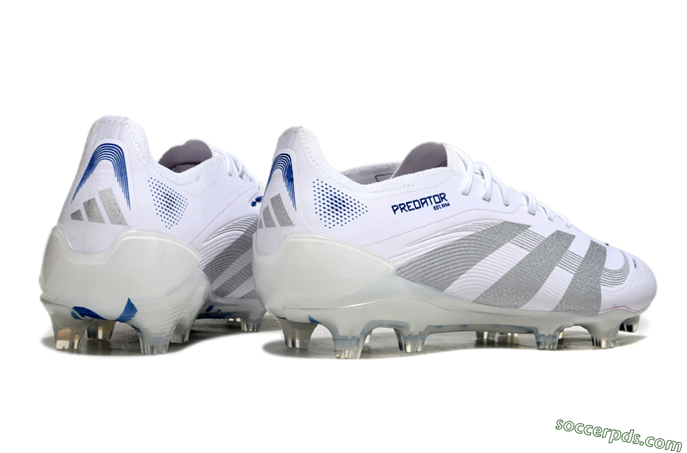 Adidas Predator Elite 25 FG Low-Tops Football Boots - White/Blue/Silver 6
