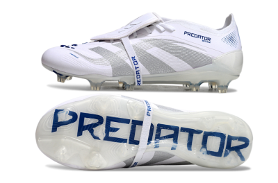 Adidas Predator Elite 25 Foldover Tongue FG Low-Tops Football Boots - White/Blue/Silver