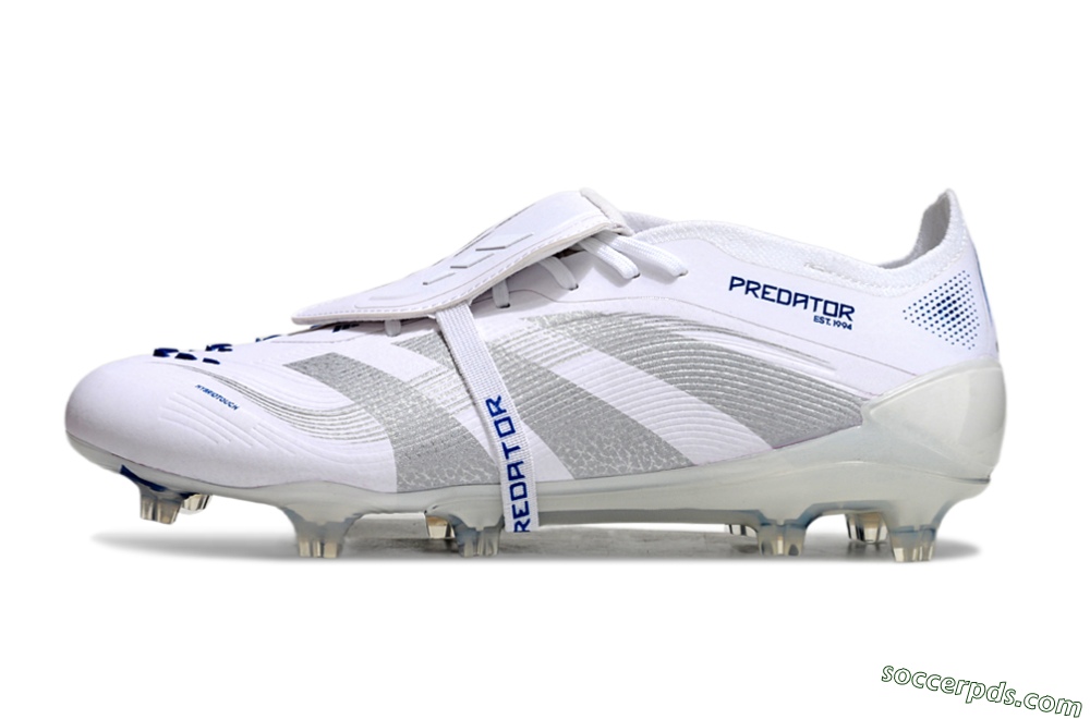 Adidas Predator Elite 25 Foldover Tongue FG Low-Tops Football Boots - White/Blue/Silver 2