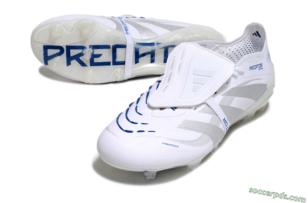 Adidas Predator Elite 25 Foldover Tongue FG Low-Tops Football Boots - White/Blue/Silver 3