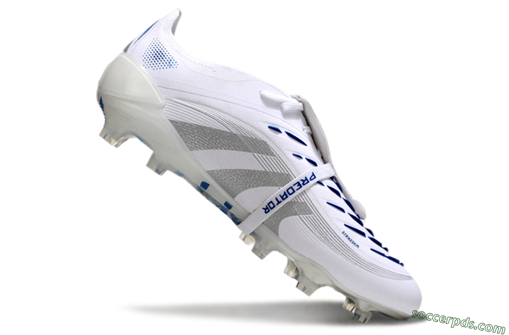 Adidas Predator Elite 25 Foldover Tongue FG Low-Tops Football Boots - White/Blue/Silver 4