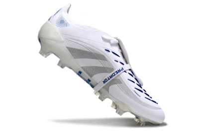 Adidas Predator Elite 25 Foldover Tongue FG Low-Tops Football Boots - White/Blue/Silver