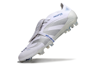 Adidas Predator Elite 25 Foldover Tongue FG Low-Tops Football Boots - White/Blue/Silver