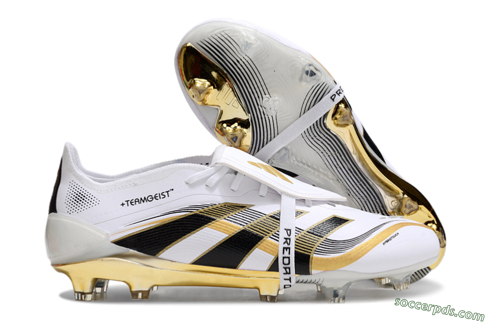 Adidas Predator Elite Foldover Tongue FG Low-Tops Football Boots - White/Black/Gold 1