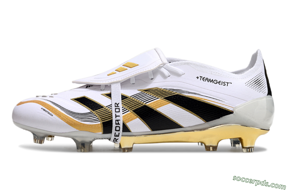 Adidas Predator Elite Foldover Tongue FG Low-Tops Football Boots - White/Black/Gold 2