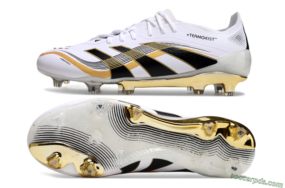 Adidas Predator Elite 25 FG Low-Tops Football Boots - White/Black/Gold 0