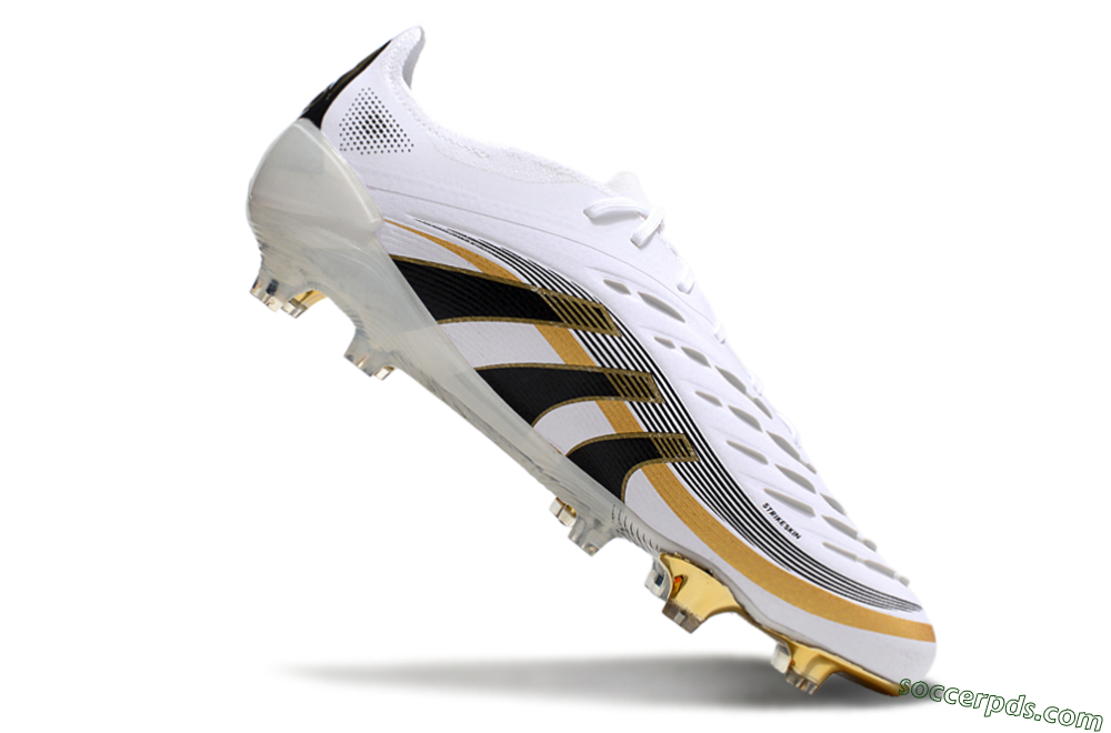 Adidas Predator Elite 25 FG Low-Tops Football Boots - White/Black/Gold 4