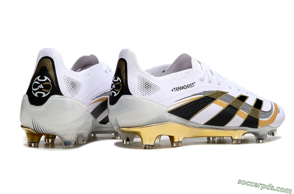 Adidas Predator Elite 25 FG Low-Tops Football Boots - White/Black/Gold 6