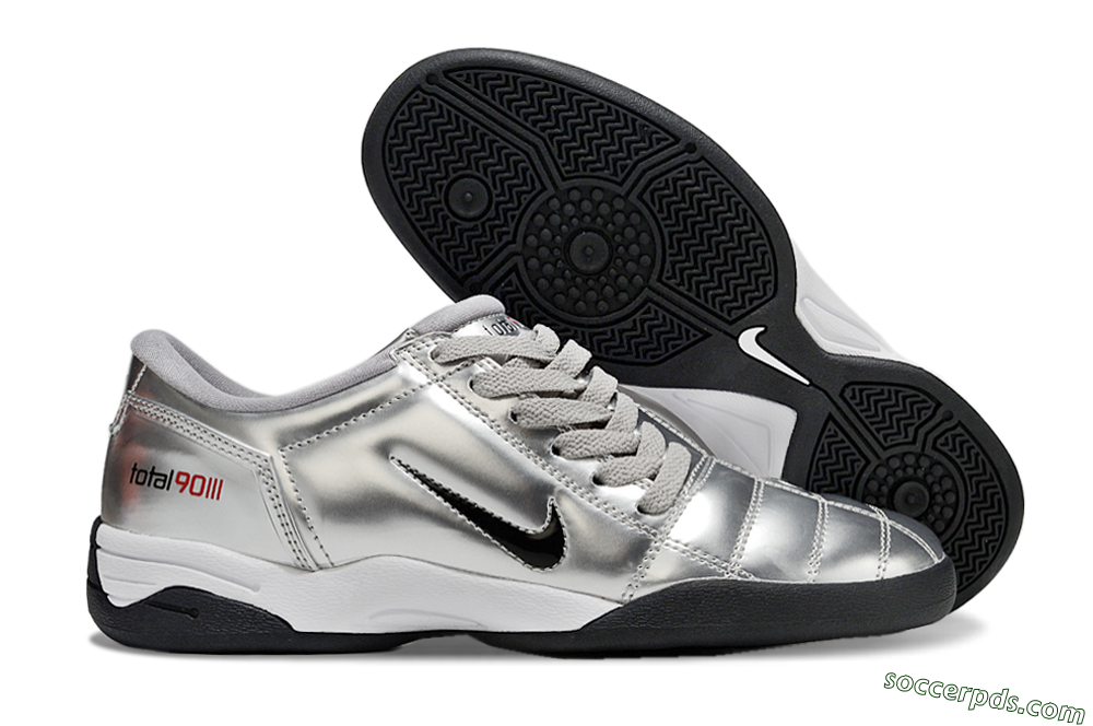 Nike Total 90 II IC Low-Tops Football Shoes - Silver/Black/White 1