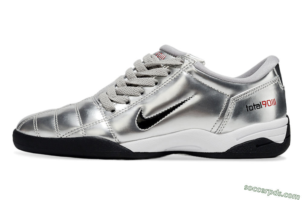 Nike Total 90 II IC Low-Tops Football Shoes - Silver/Black/White 2
