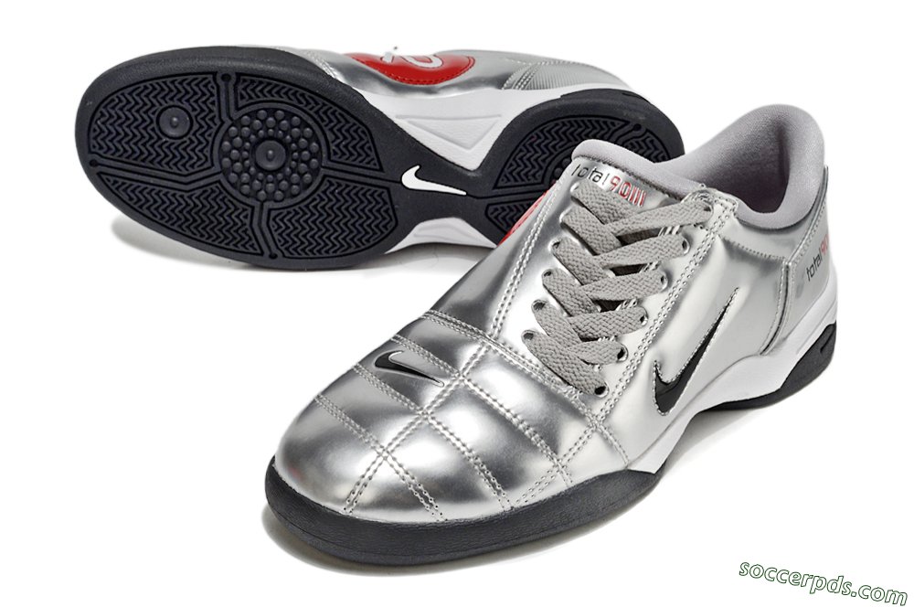 Nike Total 90 II IC Low-Tops Football Shoes - Silver/Black/White 3