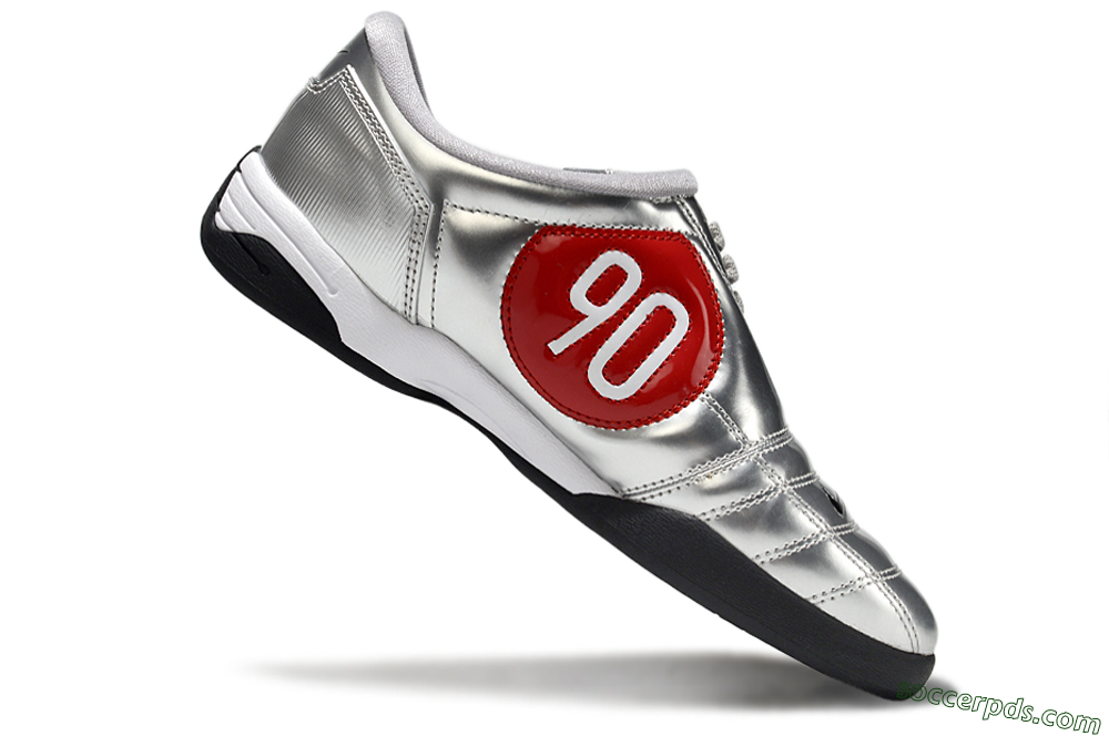 Nike Total 90 II IC Low-Tops Football Shoes - Silver/Black/White 4