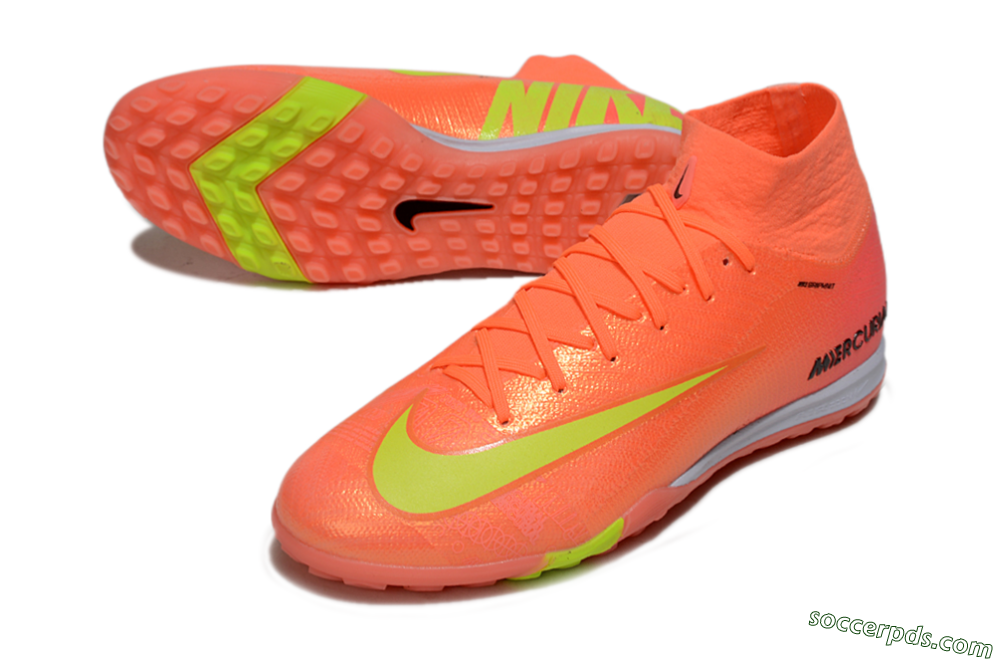 Nike Air Zoom Mercurial Superfly 9 Elite TF High-Tops Football Shoes - Red/Yellow/White 3