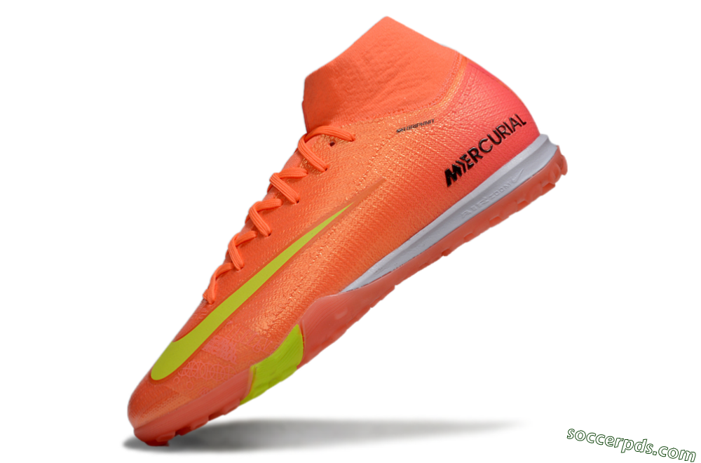 Nike Air Zoom Mercurial Superfly 9 Elite TF High-Tops Football Shoes - Red/Yellow/White 5