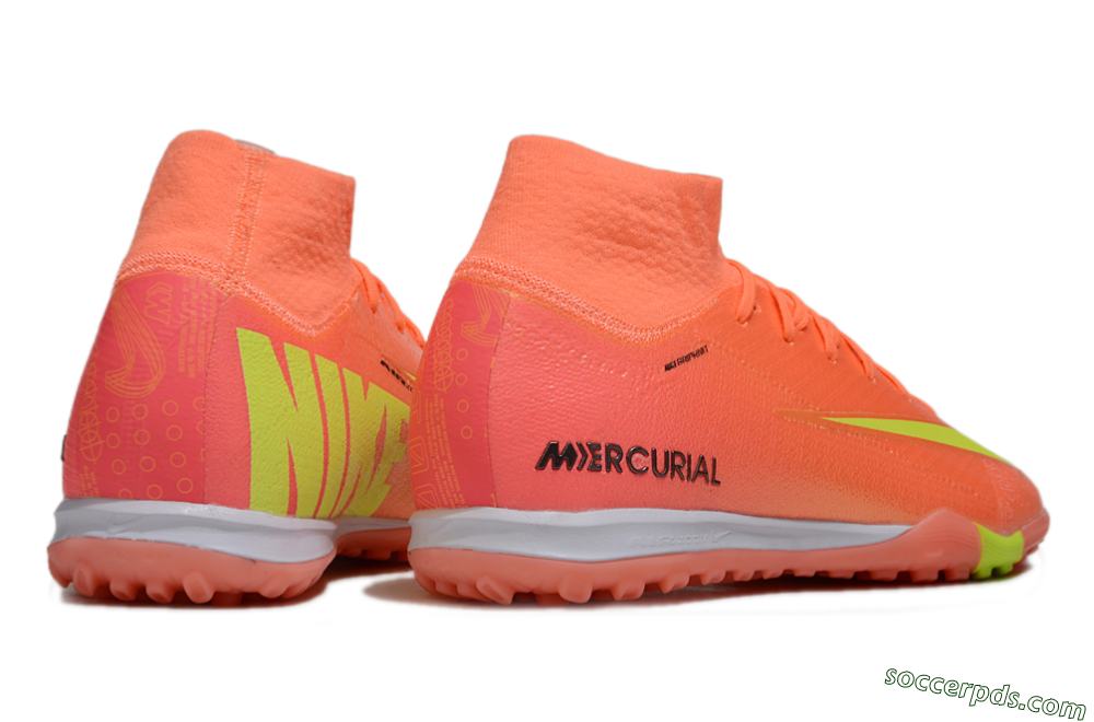 Nike Air Zoom Mercurial Superfly 9 Elite TF High-Tops Football Shoes - Red/Yellow/White 6