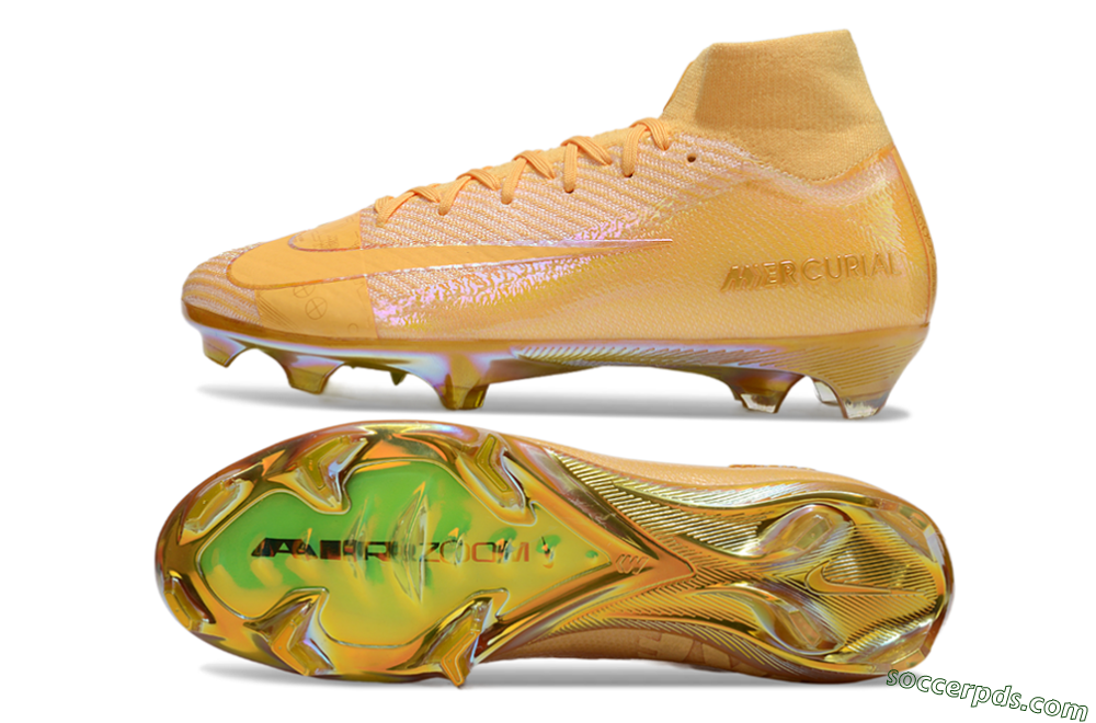 Nike Air Zoom Mercurial Superfly 10 Elite FG High-Tops Football Boots - Gold/Gold 0