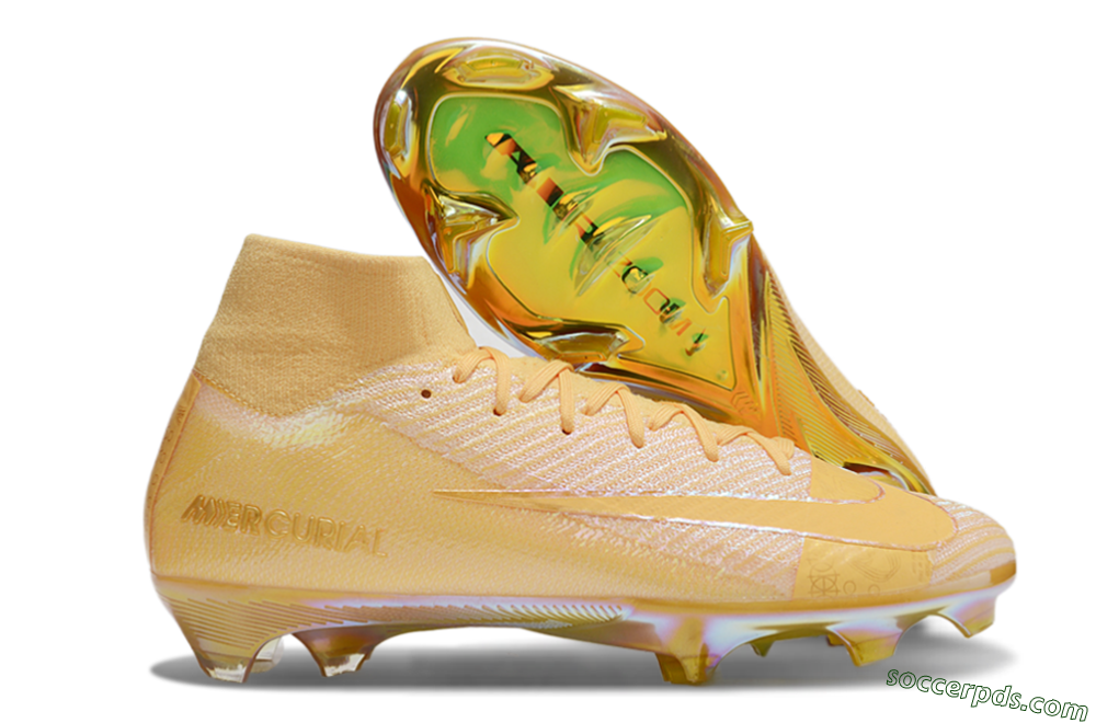 Nike Air Zoom Mercurial Superfly 10 Elite FG High-Tops Football Boots - Gold/Gold 1