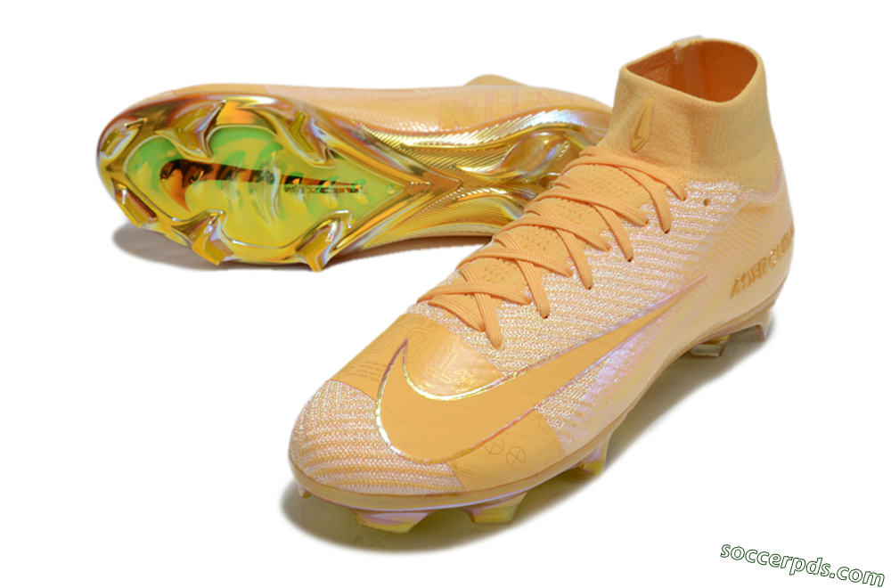 Nike Air Zoom Mercurial Superfly 10 Elite FG High-Tops Football Boots - Gold/Gold 3