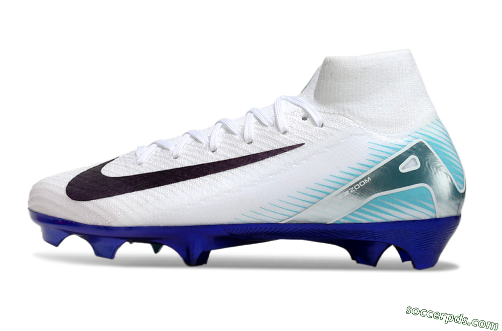 Nike Air Zoom Mercurial Superfly 10 Elite FG High-Tops Football Boots - White/Purple/Blue 2