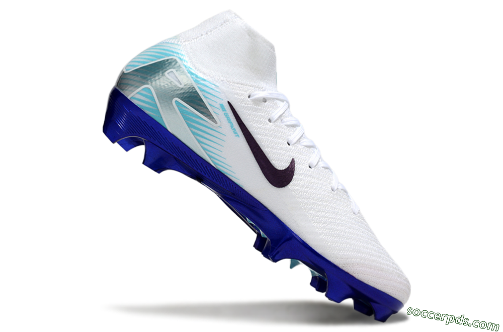 Nike Air Zoom Mercurial Superfly 10 Elite FG High-Tops Football Boots - White/Purple/Blue 4