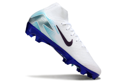 Nike Air Zoom Mercurial Superfly 10 Elite FG High-Tops Football Boots - White/Purple/Blue