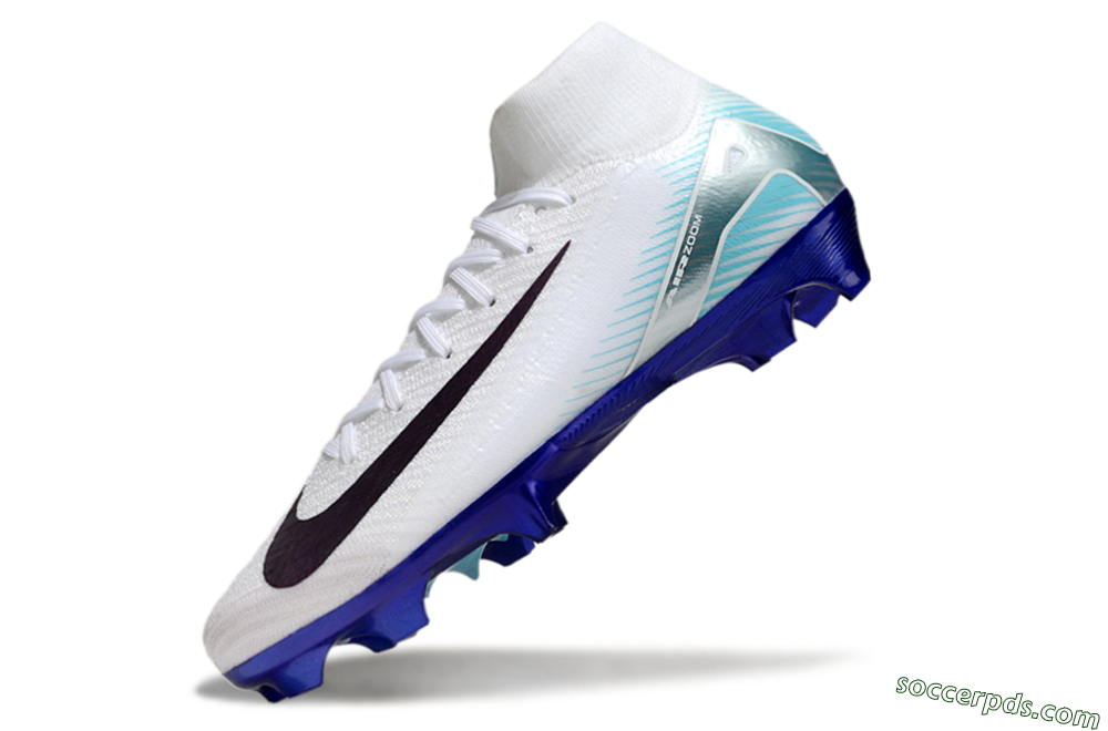Nike Air Zoom Mercurial Superfly 10 Elite FG High-Tops Football Boots - White/Purple/Blue 5