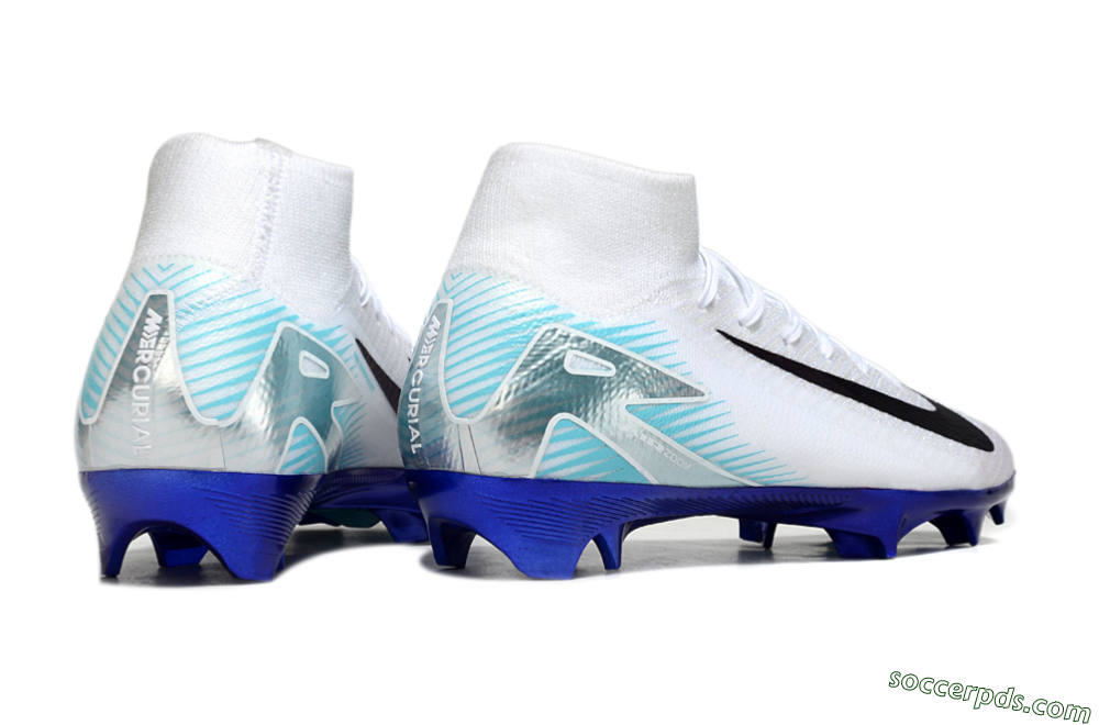 Nike Air Zoom Mercurial Superfly 10 Elite FG High-Tops Football Boots - White/Purple/Blue 6