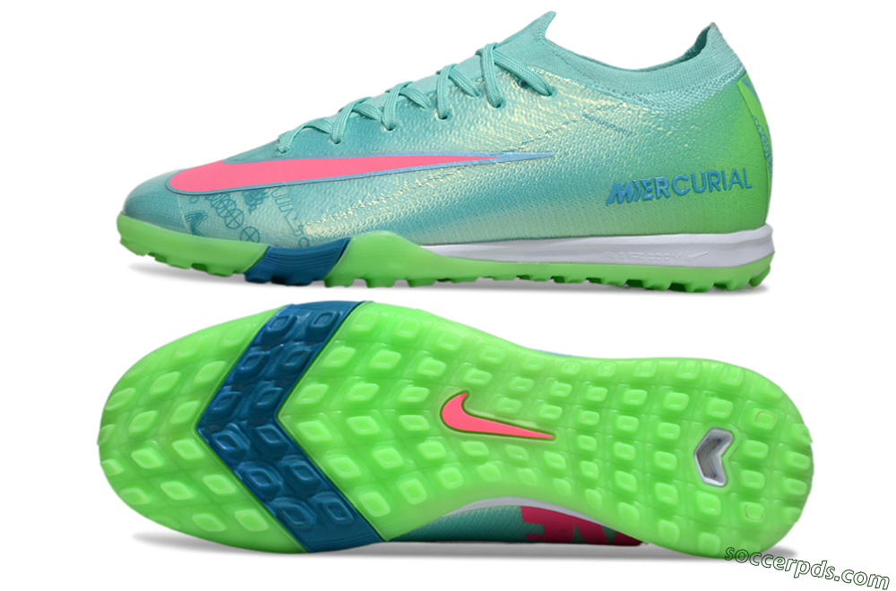 Nike Air Zoom Mercurial Vapor 16 Elite TF Low-Tops Football Shoes - Jade/Pink/White 0