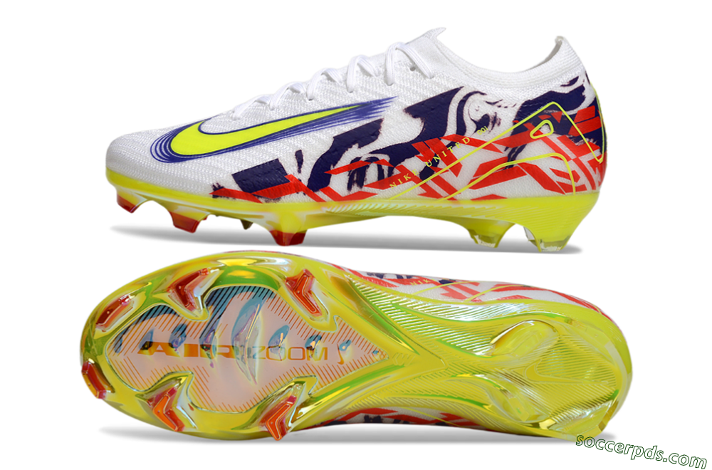 Nike Air Zoom Mercurial Vapor 16 Elite FG Low-Tops Football Boots - White/Blue/Yellow 0