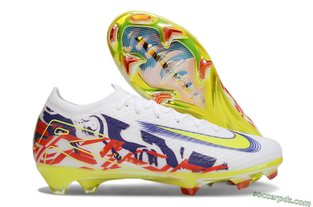 Nike Air Zoom Mercurial Vapor 16 Elite FG Low-Tops Football Boots - White/Blue/Yellow 1
