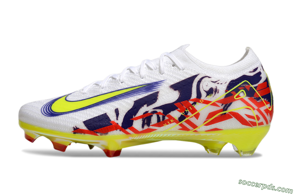 Nike Air Zoom Mercurial Vapor 16 Elite FG Low-Tops Football Boots - White/Blue/Yellow 2
