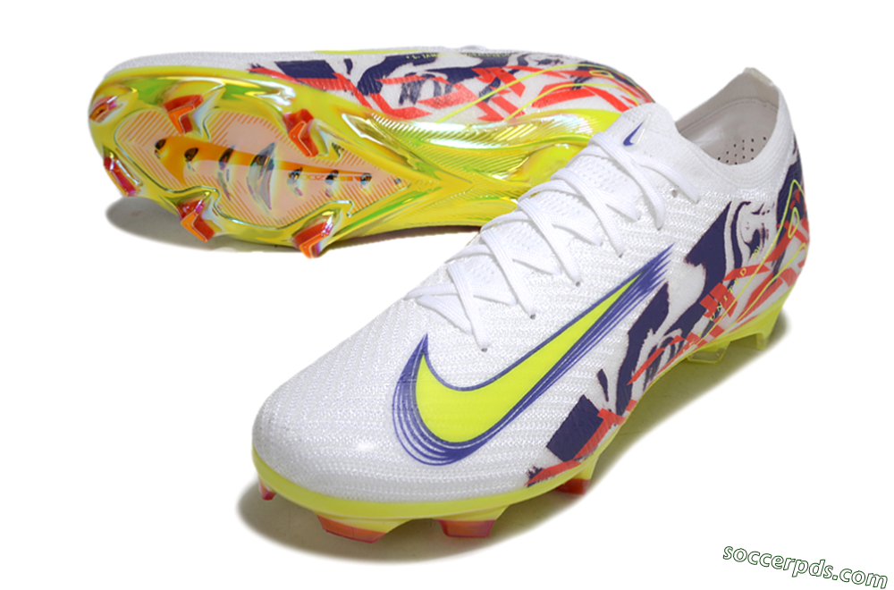 Nike Air Zoom Mercurial Vapor 16 Elite FG Low-Tops Football Boots - White/Blue/Yellow 3