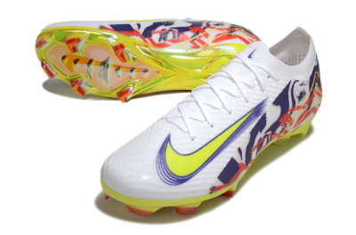 Nike Air Zoom Mercurial Vapor 16 Elite FG Low-Tops Football Boots - White/Blue/Yellow