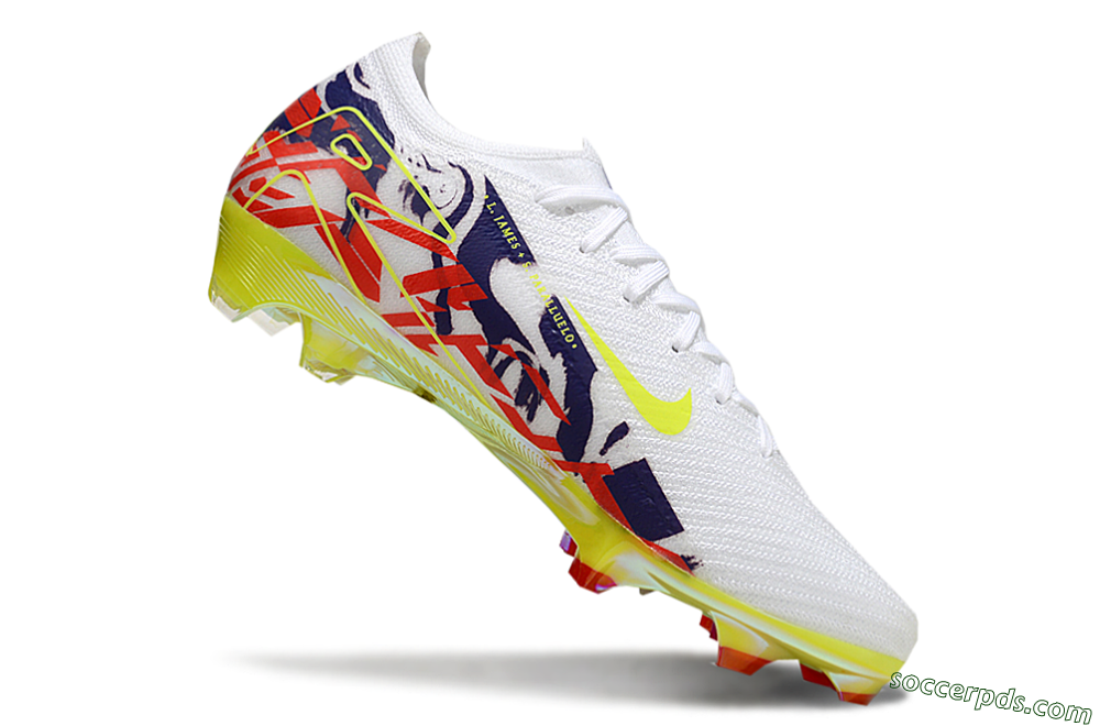 Nike Air Zoom Mercurial Vapor 16 Elite FG Low-Tops Football Boots - White/Blue/Yellow 4