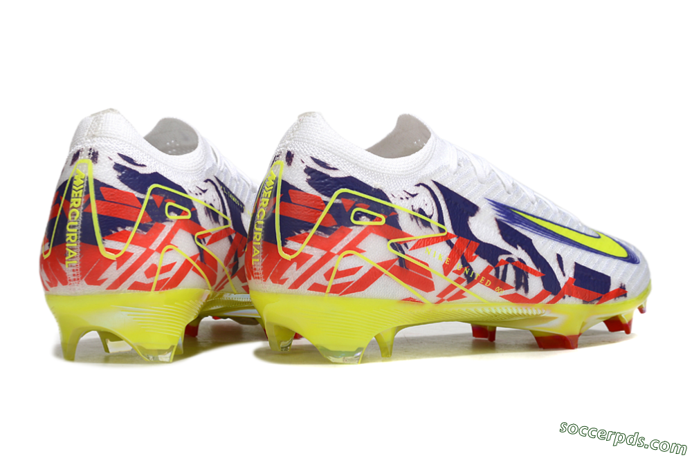 Nike Air Zoom Mercurial Vapor 16 Elite FG Low-Tops Football Boots - White/Blue/Yellow 6