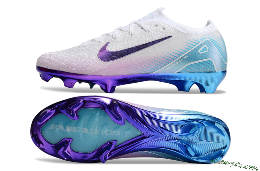 Nike Air Zoom Mercurial Vapor 16 Elite FG Low-Tops Football Boots - White/Purple/Blue 0