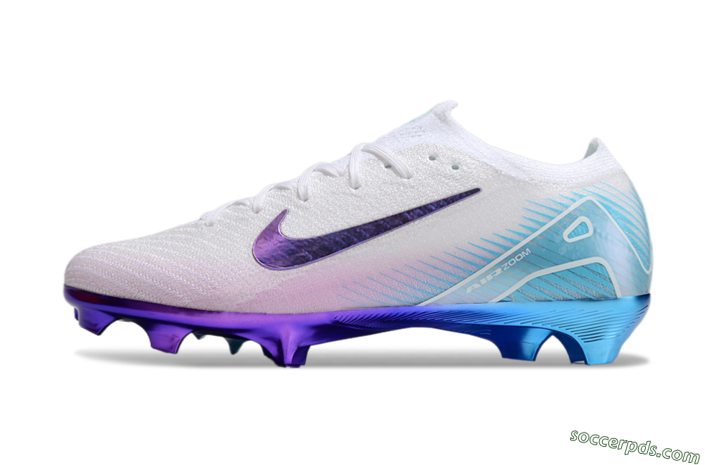 Nike Air Zoom Mercurial Vapor 16 Elite FG Low-Tops Football Boots - White/Purple/Blue 2