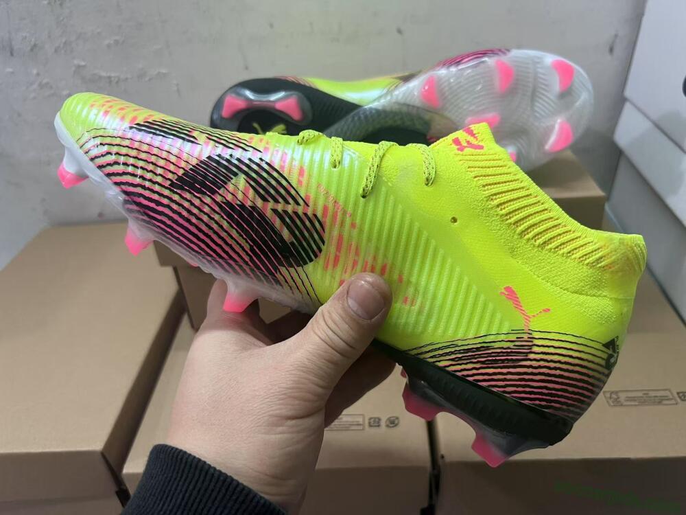 Puma Future 8 Ultimate FG Low-Tops Football Boots - Yellow/Pink/Black