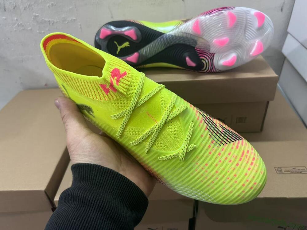 Puma Future 8 Ultimate FG Low-Tops Football Boots - Yellow/Pink/Black