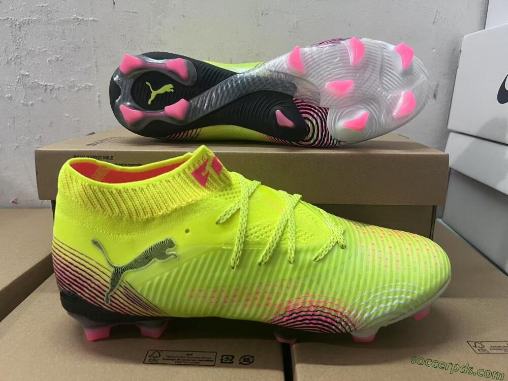 Puma Future 8 Ultimate FG Low-Tops Football Boots - Yellow/Pink/Black