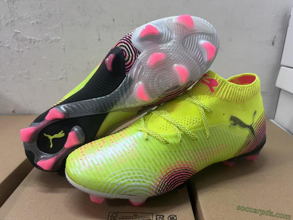 Puma Future 8 Ultimate FG Low-Tops Football Boots - Yellow/Pink/Black
