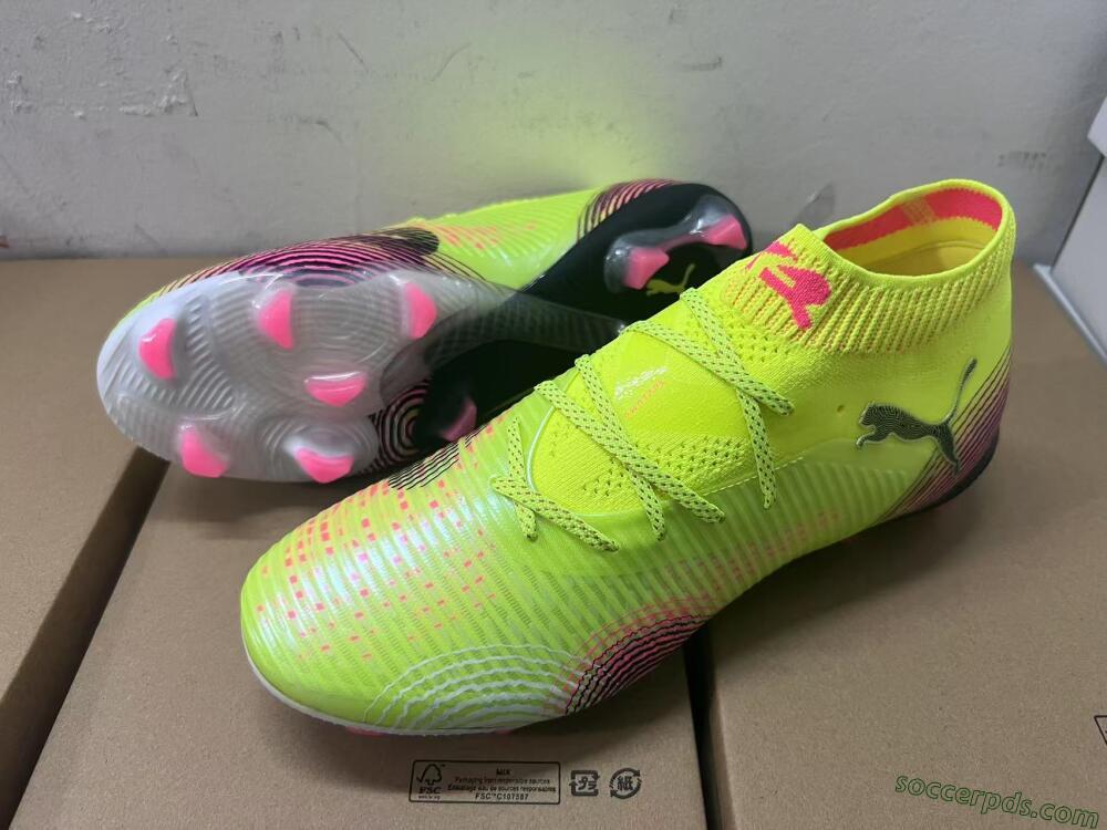 Puma Future 8 Ultimate FG Low-Tops Football Boots - Yellow/Pink/Black