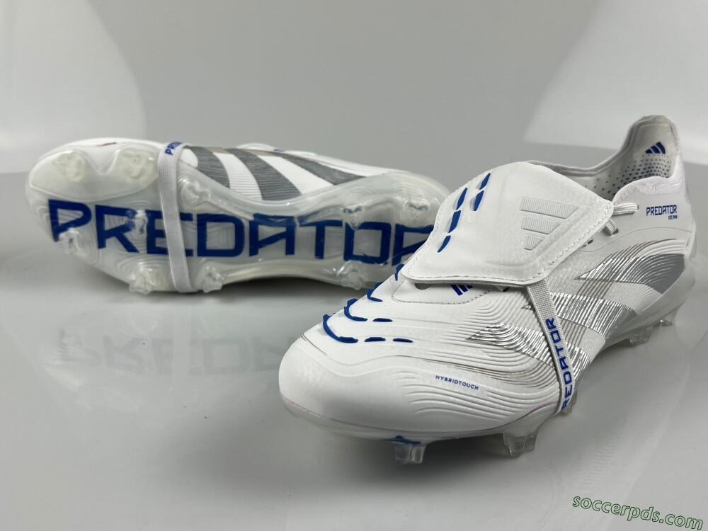 Adidas Predator Elite 25 Foldover Tongue FG Low-Tops Football Boots - White/Blue/Silver