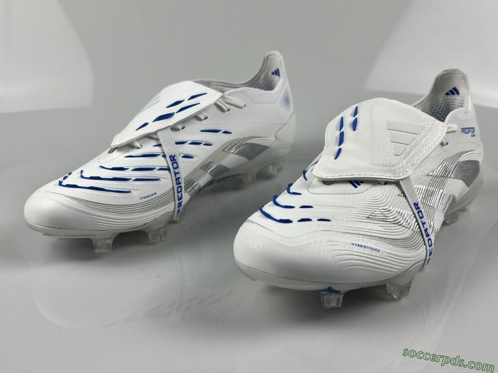 Adidas Predator Elite 25 Foldover Tongue FG Low-Tops Football Boots - White/Blue/Silver
