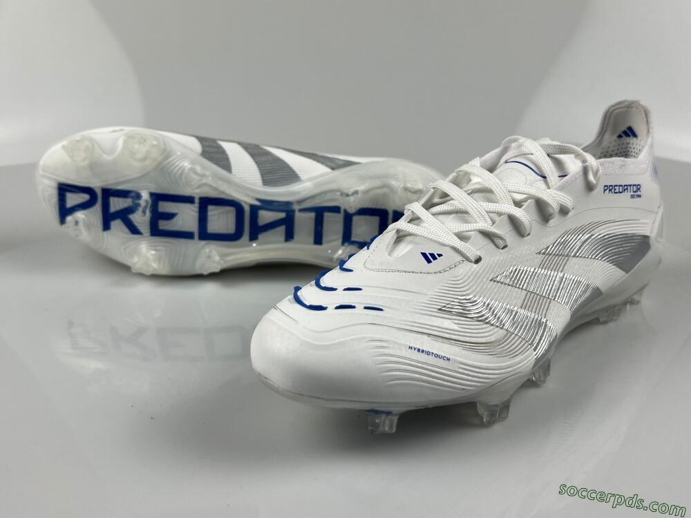 Adidas Predator Elite 25 FG Low-Tops Football Boots - White/Blue/Silver