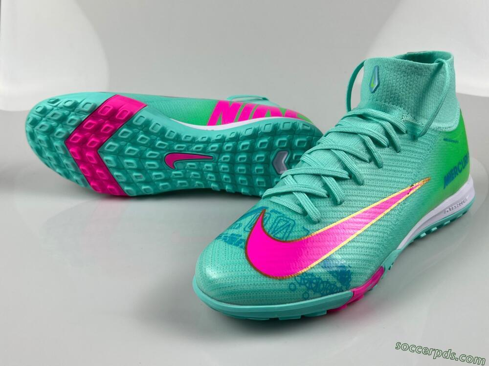 Nike Air Zoom Mercurial Superfly 10 Academy TF High-Tops Football Shoes - Jade/Pink/White