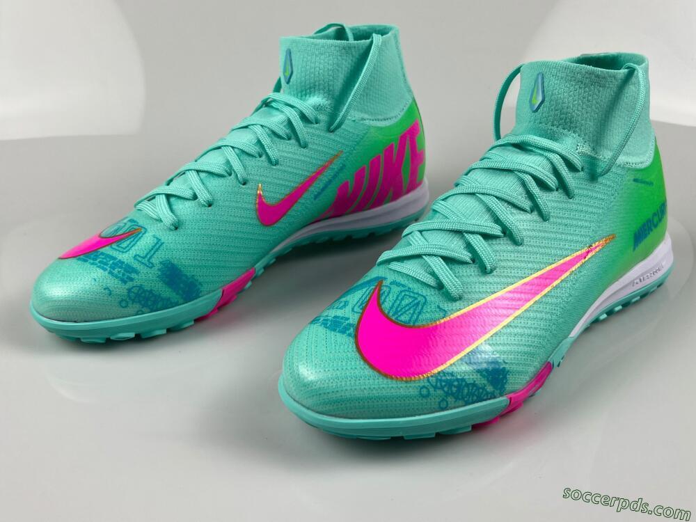 Nike Air Zoom Mercurial Superfly 10 Academy TF High-Tops Football Shoes - Jade/Pink/White